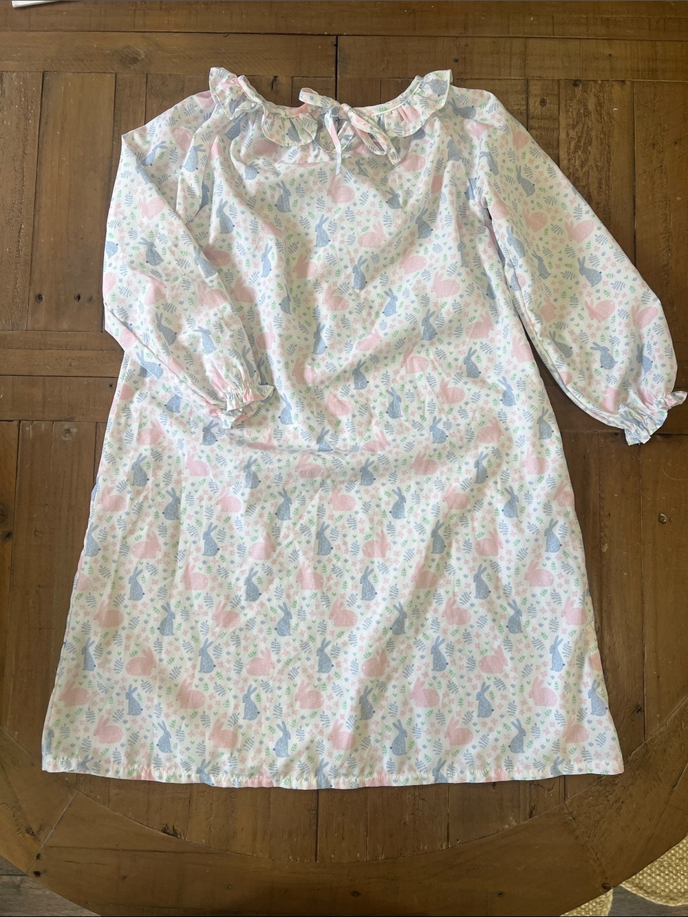 Cecil & Lou pastel rabbit long sleeve nightgown 7 years ruffle collar